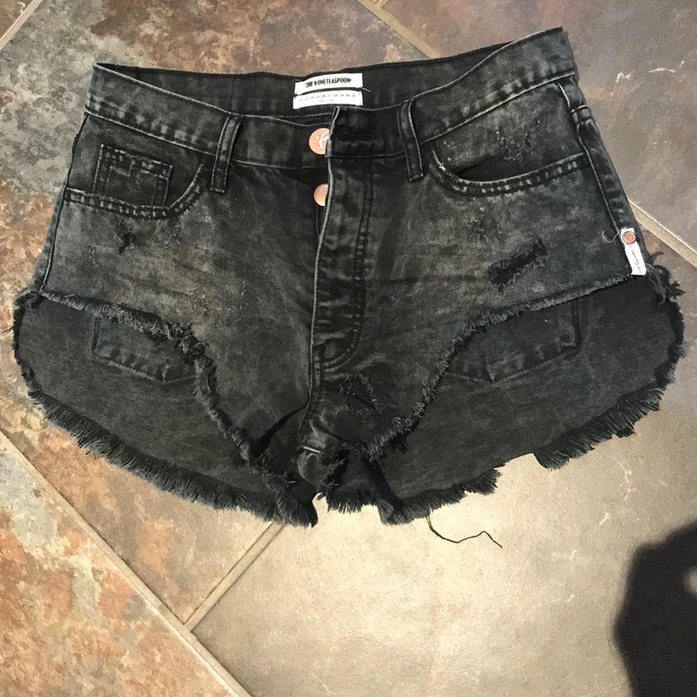 One teaspoon Rollers black denim shorts NWOT